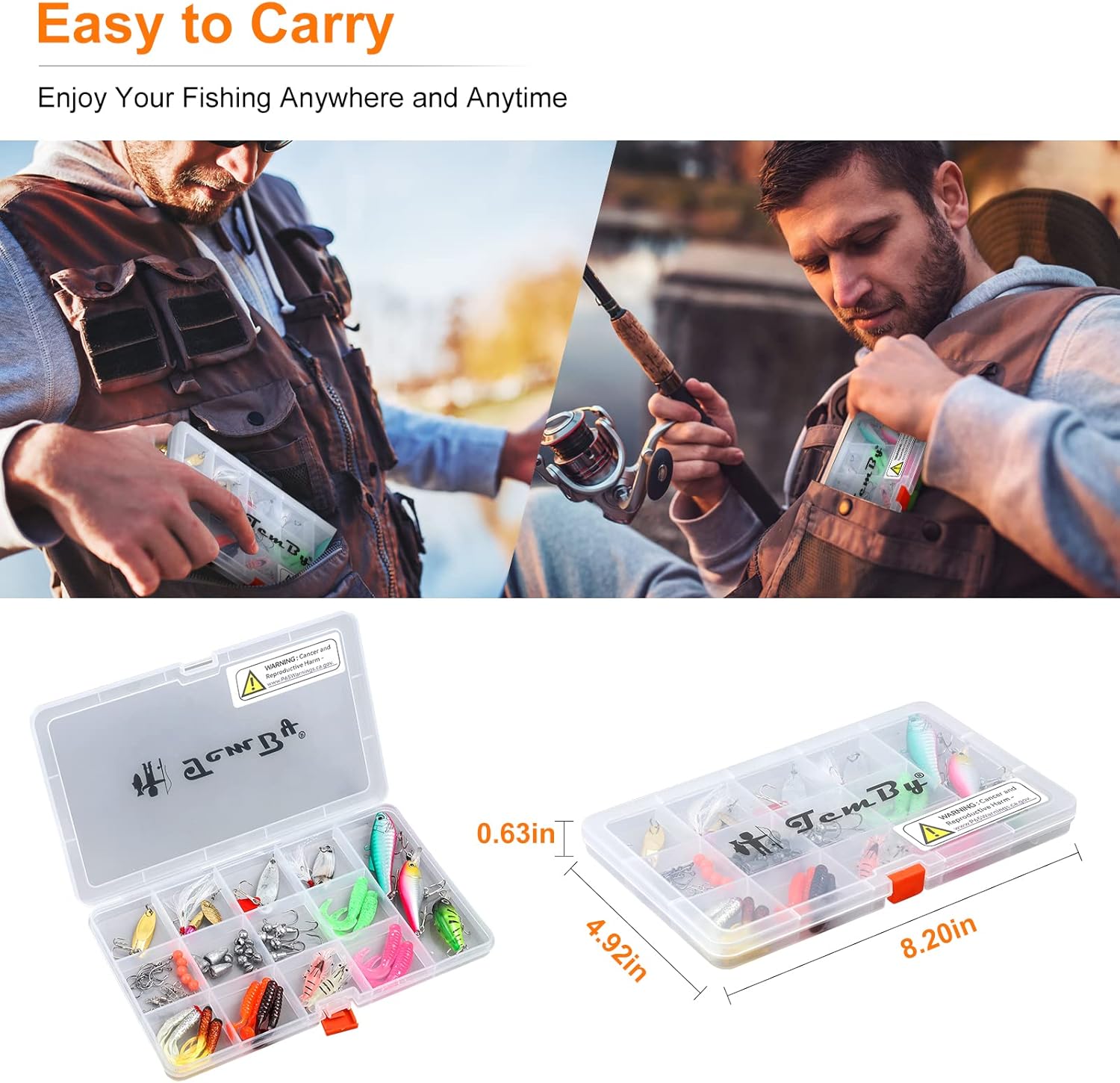 Fishing Lures Bait Tackle Kit Set for Freshwater Trout Bass Fishing, Including Accessories, Fishing Tackle Box, Crankbait, Spoon, Hooks, Fishing Gear and Equipment for Starter Beginner. - Image 6