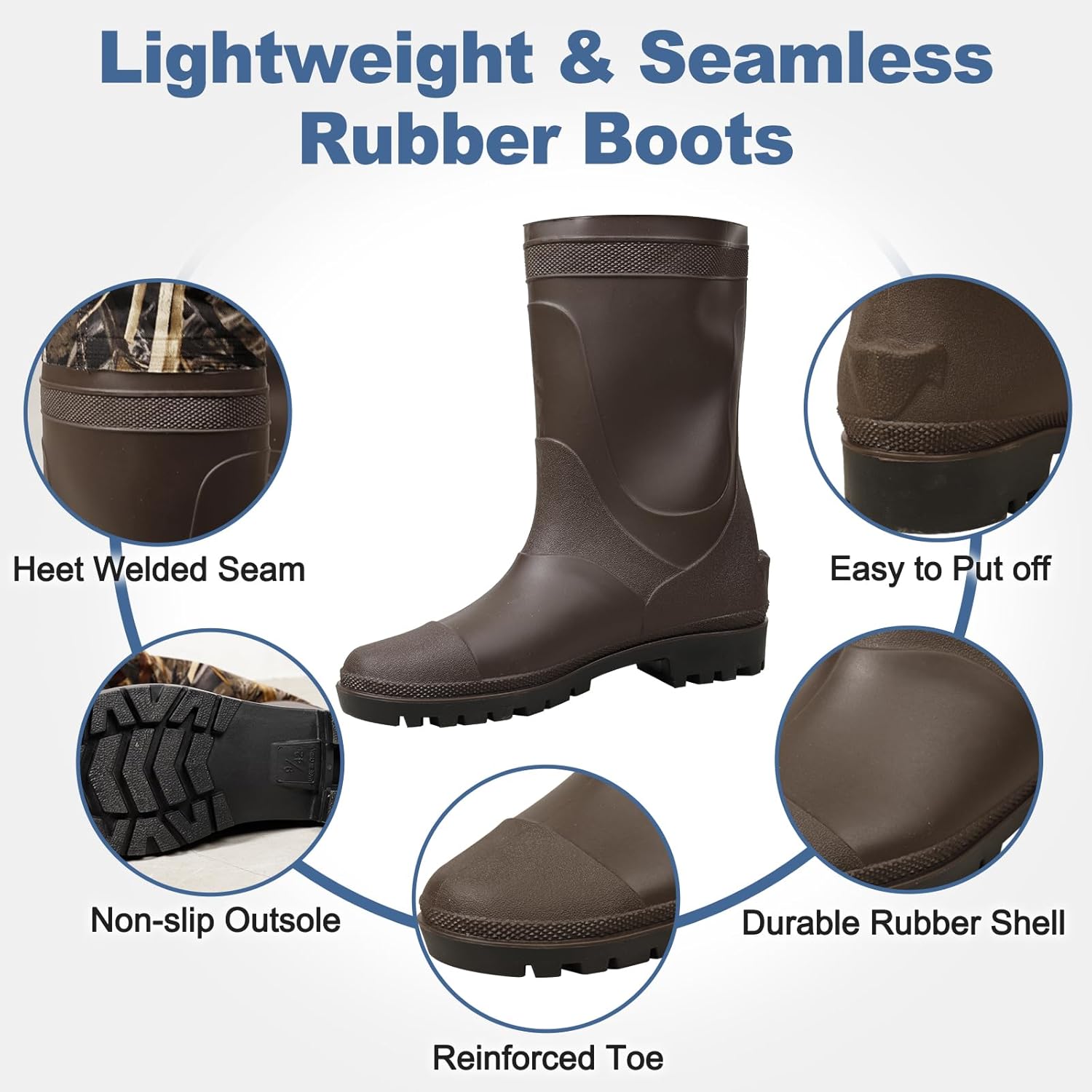 LHG Fishing Waders Waterproof Bootfoot Chest Waders 2-Ply 420D Nylon/PVC Duck Hunting Wader for Men Women - Image 4