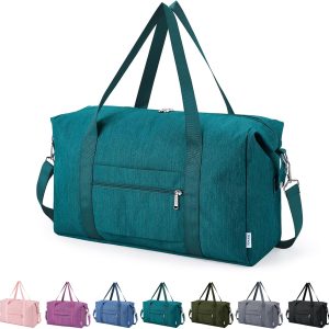 For Spirit Airlines Personal Item Bag 18x14x8 Foldable Duffle Bag for Travel Packable Duffel Bag for Traveling Carry on Bag for Airplanes Underseat Overnight for Women and Men (Teal)